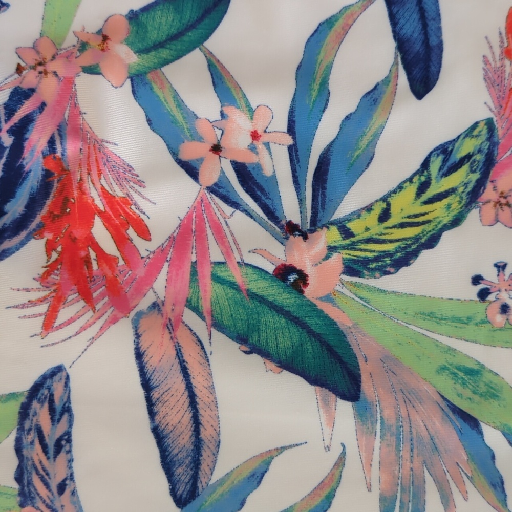 Oasis Ruffle Tropical Floral One Piece Swimsuit XXL Blue White - Picture 6 of 16